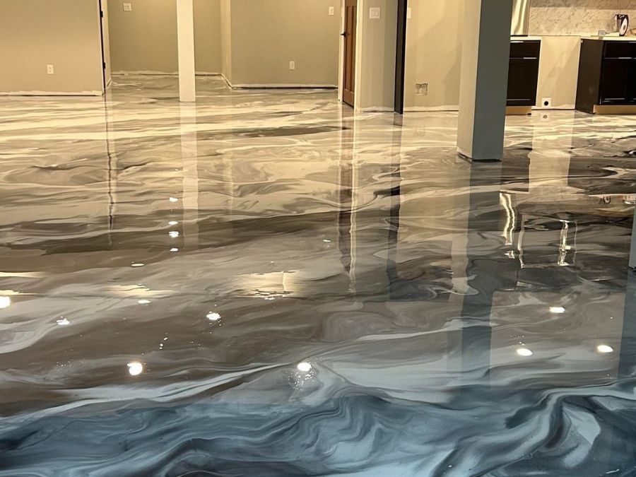 Metallic epoxy floor Mountain Home AR β Twin Lakes Epoxy