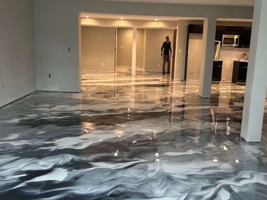 Premium epoxy showroom floor - Twin Lakes Epoxy