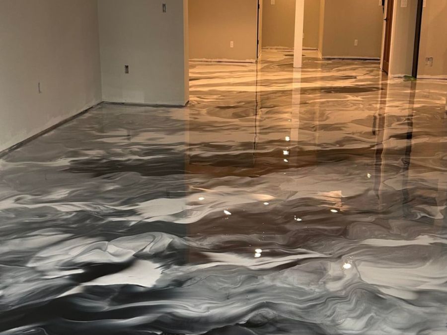 Metallic epoxy floor