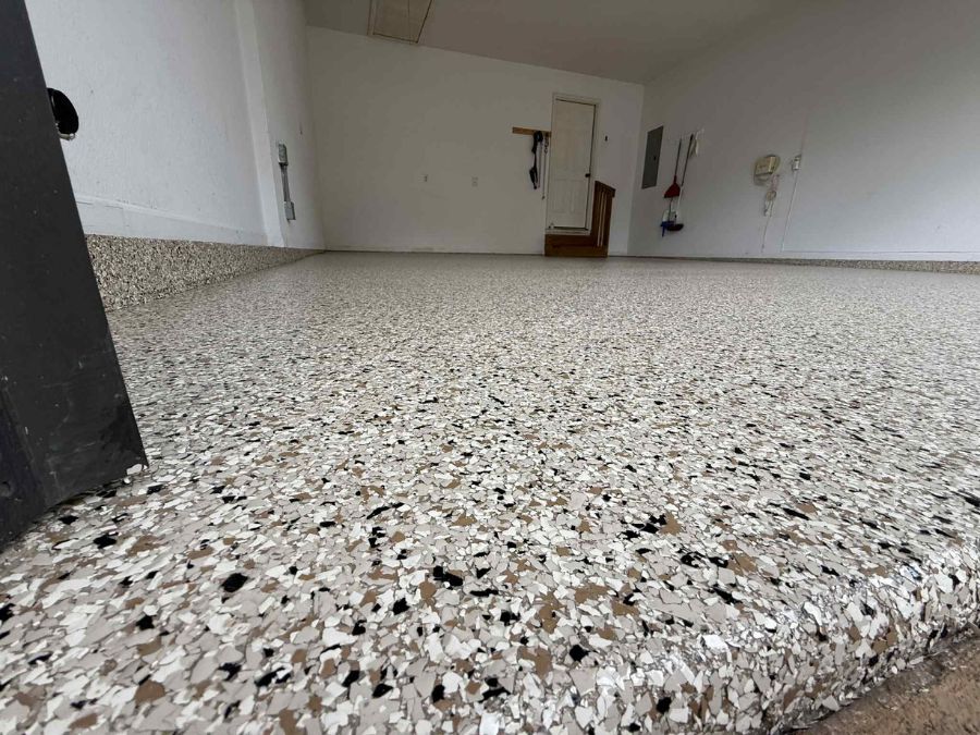 Epoxy coating flake layer close-up — Twin Lakes Epoxy Mountain Home AR